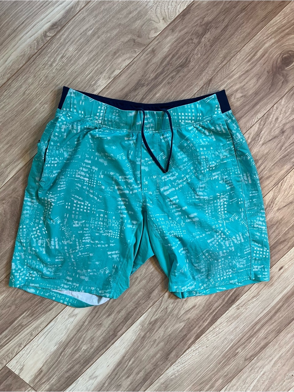 Turquoise Lululemon athletic shorts